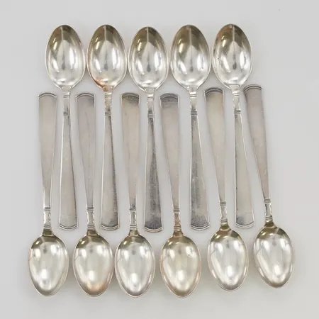 11 Kaffeskedar 11cm delvis graverade 830/1000 Silver 135,8g.