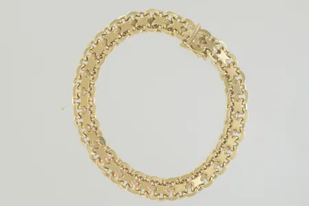 Armband x-länk längd 18 cm bredd 8 mm 18K Vikt: 23,2 g