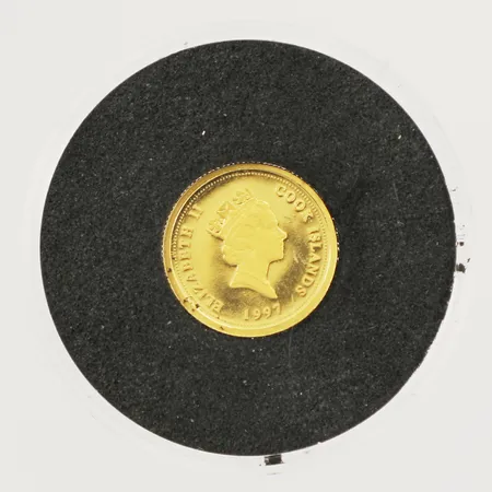 Mynt Love Angel Elizabeth II Cook Islands 1997 5 dollars repig plastetui 24K Vikt: 1,2 g