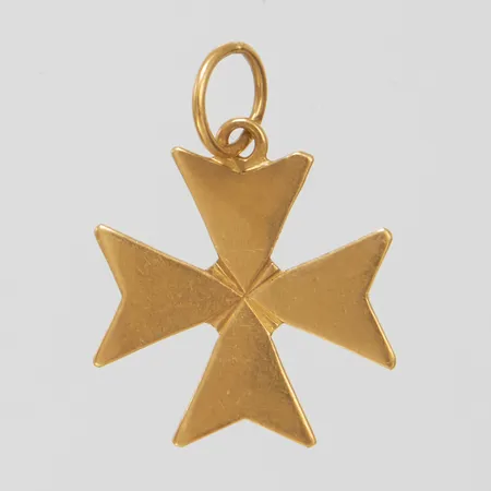 Hänge Malteserkors längd 2cm inkl ögla, bredd 1,7cm, 18K Vikt: 1 g
