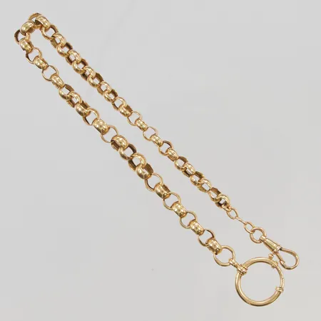 Klockkedja 29cm bredd 5-7mm 18K 17,8g.