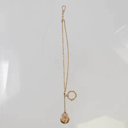 Klockkedja med berlock, 16,5cm, doublé.