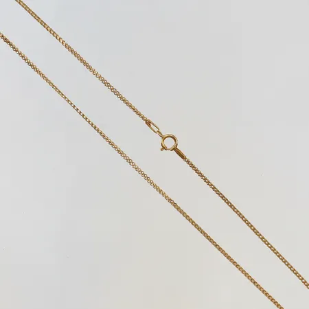 Kedja Rävsvans längd 44,5cm bredd 1,2mm, något defekt, 21K. Vikt: 2,3 g