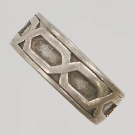 Ring stl:19 bredd 8mm 925/1000 Silver 8,6g.