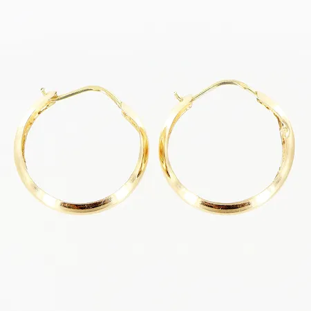Örhängen creoler längd 15mm, bredd 3,5mm, skeva framtill, 18K  Vikt: 0,9 g
