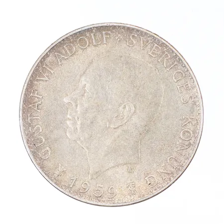 Silvermynt "5 Kronor", Gustaf VI Adolf Sveriges Konung, 1959, 400/1000 silver Vikt: 18 g