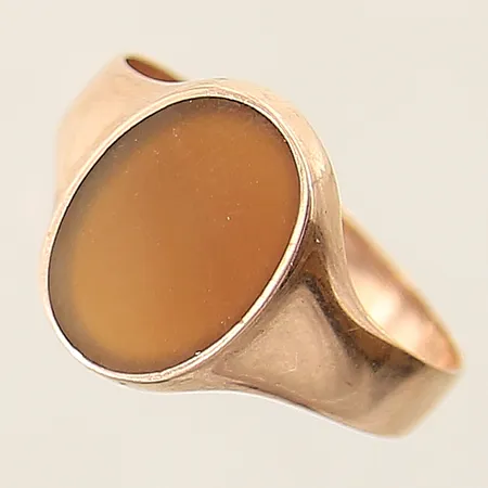 Ring med brun sten stl:20¾ bredd 3,4mm 8K  Vikt: 2,6 g