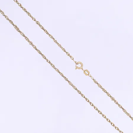 Halskedja längd 48cm bredd 1mm missfärgad trögt lås 18K Vikt: 3,7 g