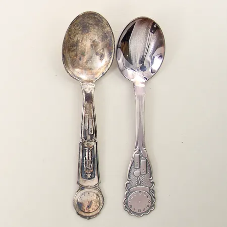 Dopskedar två stycken längd 14cm silver 830/1000  Vikt: 59,3 g