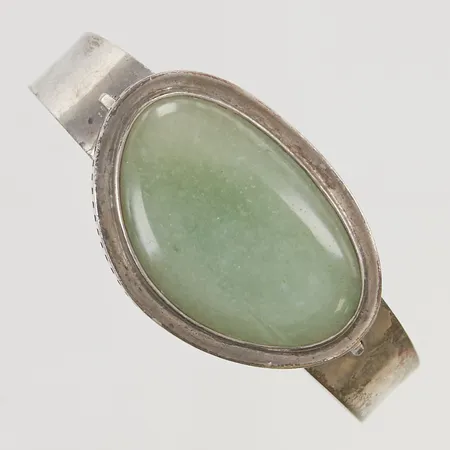 Armring 62x52mm grön sten 830/1000 Silver 39,0g.