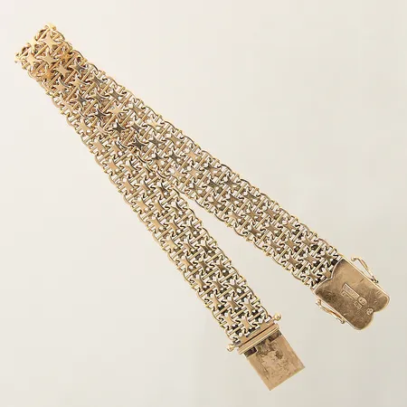 Armband X-länk med stav längd 19,5cm bredd 11,5mm 18K Vikt: 20,8 g