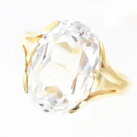 Ring med sten stl:16¼, bredd 1,5-13,5mm, 18K Vikt: 4,1 g