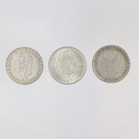 3st Mynt Sverige 1 Krona Gustav V silver 400/1000 Vikt: 20,9 g
