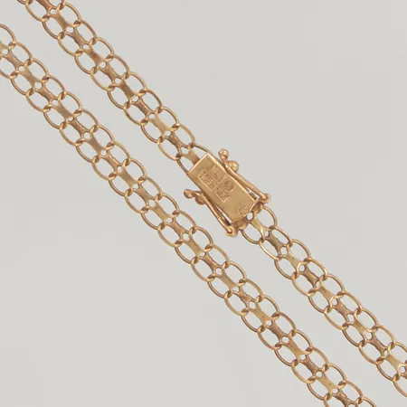 Collier x-länk 42cm bredd 5mm skeva länkar 18K 8,6g.