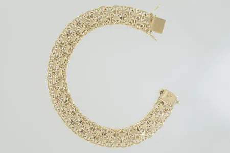 Armband X-länk med stav längd 20 cm bredd 1,2 cm 18K Vikt: 25,5 g