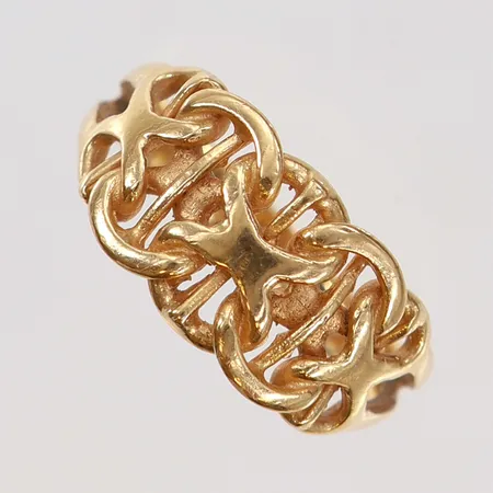 Ring X-länk stl 17½ bredd 2-9mm, Antar Guld Ab, Köping, 18K. Vikt: 4,5 g