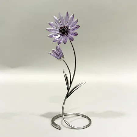 Figurin blommor "Drina Violet" Swarovski höjd 17cm vitmetall