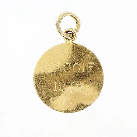 Berlock längd 16mm, bredd Ø10,5mm, skevheter, 18K  Vikt: 0,6 g