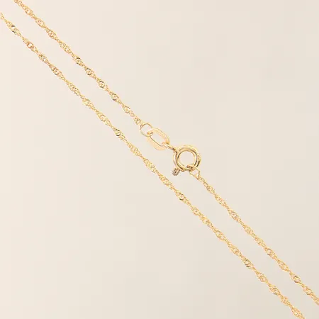 Kedja Singapore GHA längd 41,5cm bredd 1,2mm 9K Vikt: 0,9 g