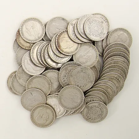 67 Mynt 1 krona Gustaf V Sveriges Konung år 1942-1950 Ø25mm silver 400/1000 Vikt: 464,9 g