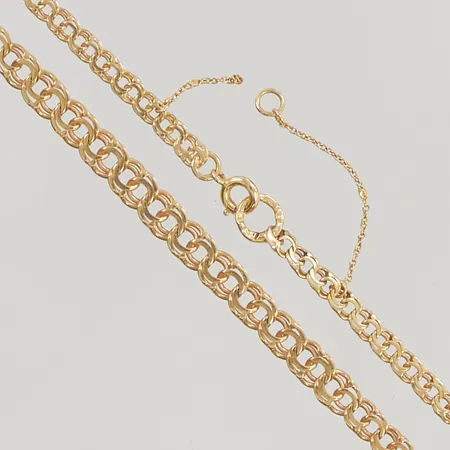 Collier Bismarck 45cm bredd 3-5mm säkerhetskedja defekt 18K 10,4g.