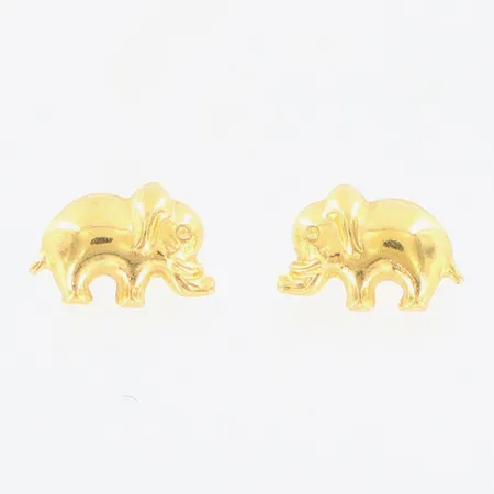 Örhängen elefant 7x4mm, 18K. Vikt: 0,5 g