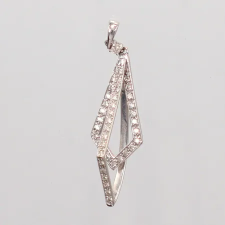 Hänge vitguld längd 3,9cm, bredd 11,1mm, 1x ca. 0,01ct, 41x ca. 0,005ct, 18K Vikt: 2,1 g