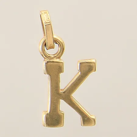 Hänge bokstaven K 18x8mm 18K  Vikt: 1,1 g