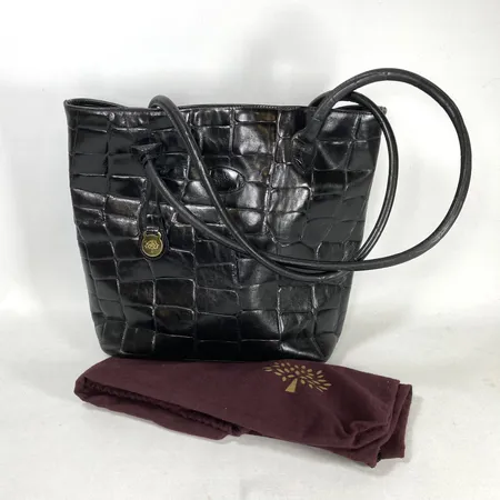 Väska Mulberry svart läder ca 28x29x10cm dustbag mindre bruksslitage