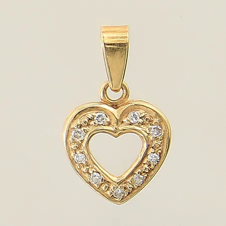 Hänge hjärta med diamanter 9 x ca 0,005ct 15x9mm GFAB 18K  Vikt: 0,7 g