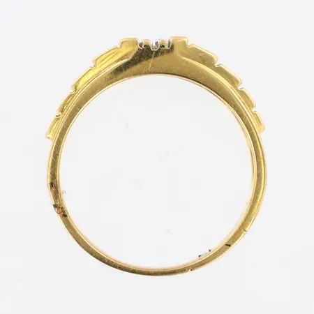 Ring diamanter 3 x ca 0,05ct stl:20 bredd 3-9mm, 18K. Vikt: 8,2 g
