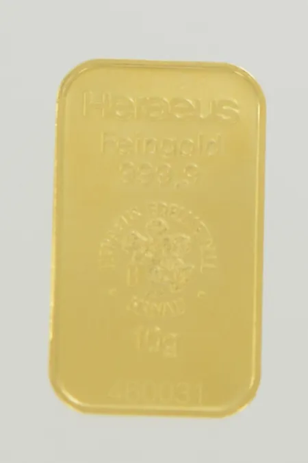 Guldtacka 460031 Heraeus 999,9k  Vikt: 10 g