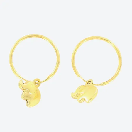 Örhängen elefant creoler Ø11mm, 18K. Vikt: 0,4 g