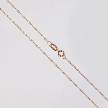 Kedja Singapore 42cm bredd 1mm SSÄ 18K Vikt: 1 g