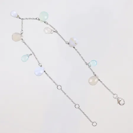 Armband med stenar 17-21cm bredd 1-9mm GHA silver 925/100 Vikt: 3,4 g