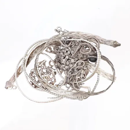 Diverse silver delvis defekt med sten silver 925-830/1000 Vikt: 87,7 g