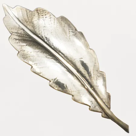 Brosch blad längd 70mm, bredd 25mm, Ge-Kå-Smyckek G Kaplan Stockholm 1961, silver 830/1000 Vikt: 6,2 g
