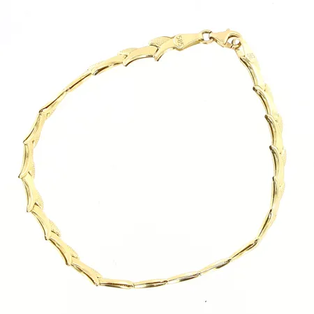Armband längd 18,5cm bredd 5mm, skevt, 14K Vikt: 3,5 g