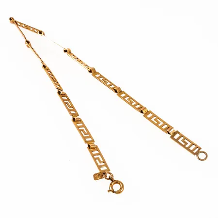 Armband med genombrutet meandermönster 18,5cm bredd 4mm, 14K 3,1g.