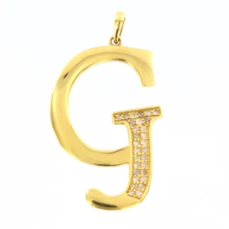 Hänge med diamanter 0,20ct ca 36mm, bokstaven G, 18K Vikt: 3,8 g