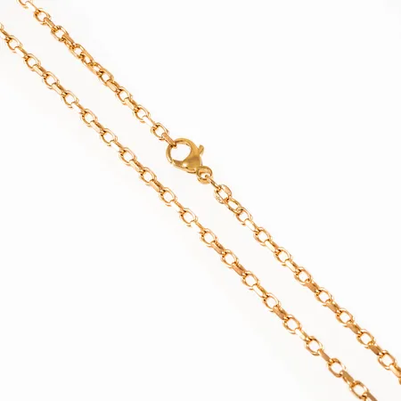 Kedja Ankarlänk 49cm bredd 3mm, något slitna länkar, 18K 17,4g.