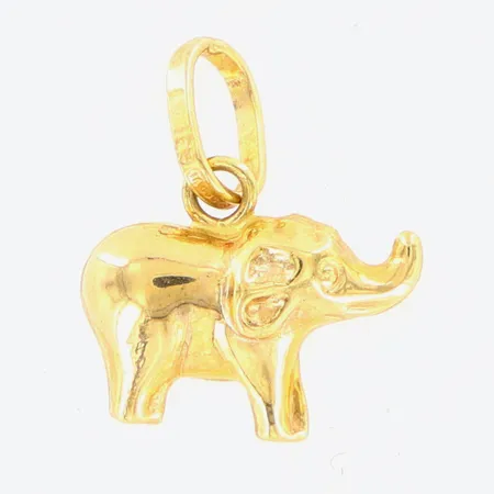 Hänge elefant 12x10mm ihålig 18K. Vikt: 0,4 g