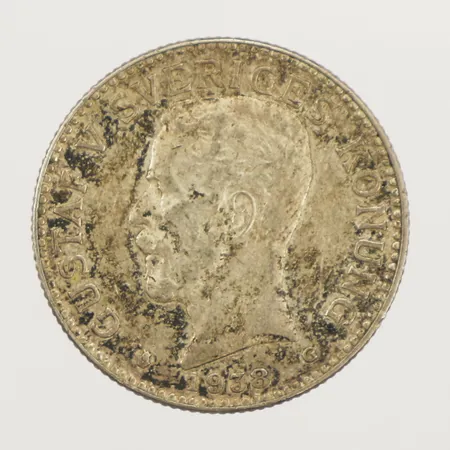 Mynt 2 KR 1938, Ø31mm, silver 800/1000 Vikt: 15 g