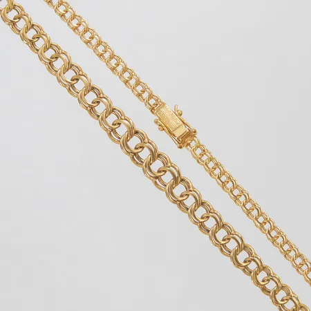 Collier doserad Bismarck längd 46cm, bredd 4-7,5mm, 18K Vikt: 18,1 g