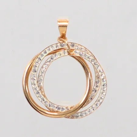 Hänge längd 2,4cm, bredd 16,8mm, små vita stenar, 18K Vikt: 0,6 g
