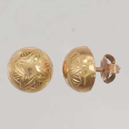 Örhängen 10mm dekor, 18K 2,0g.