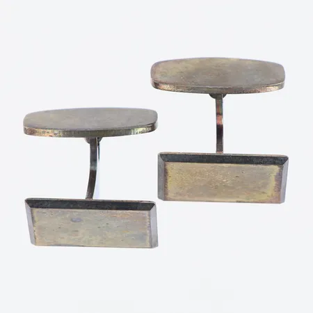 Manschettknappar 17x12mm oxiderat silver. Vikt: 10,9 g