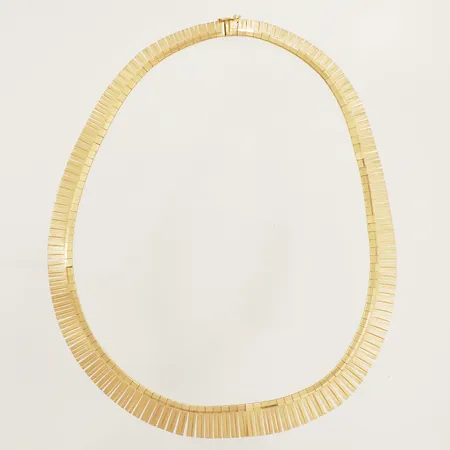Collier doserad längd 42cm bredd 6,9-13mm 18K  Vikt: 38,2 g
