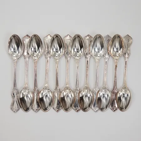 12 kaffeskedar modell Olga 11,5cm GAB silver 830/1000 Vikt: 150,8 g
