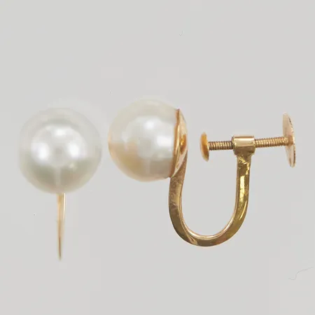 Örhängen odlade sötvattenspärlor 8mm skruvlås, 18K 3,3g.